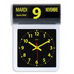 Horloge à date noire et jaune